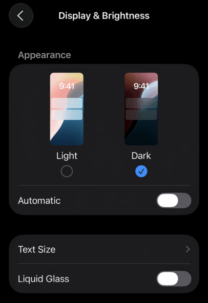 Disable liquid glass